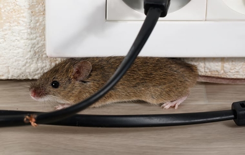 a house mouse crawling in a home