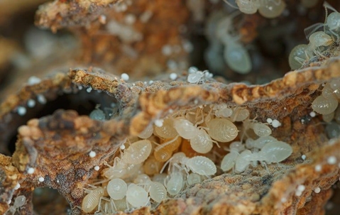 small termites in a mud tube