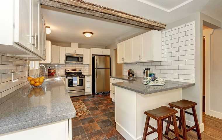 interior of a home around the kitchen